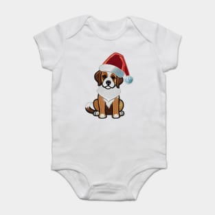 A Cute Chirstmas Dog Baby Bodysuit